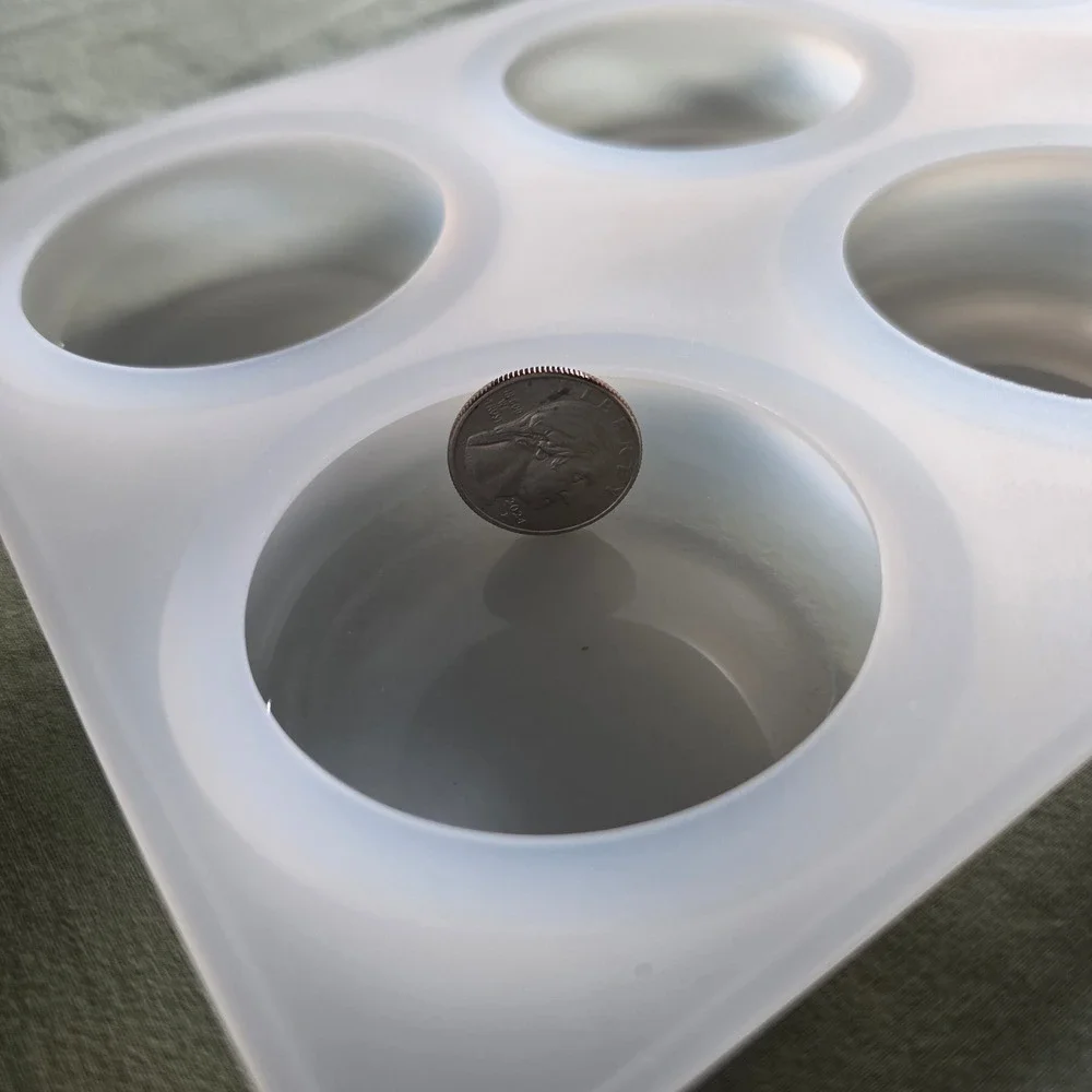 Set of 2 Round Silicone Molds for Wax Melts Soap and Resin Crafting 6 Cavity